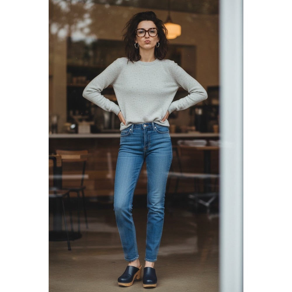 Everlane Cashmere Crewneck‎ Sweater Oatmeal Donegal Speckled Beige Womens Small